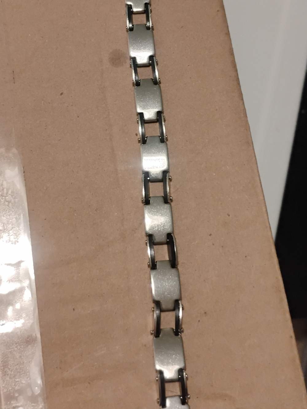 Men's Silver Stainless Steel Link Bracelet 9 Inches